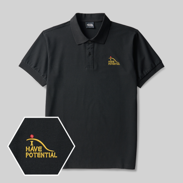 I Have Potential Geek Embroidered Polo Shirts