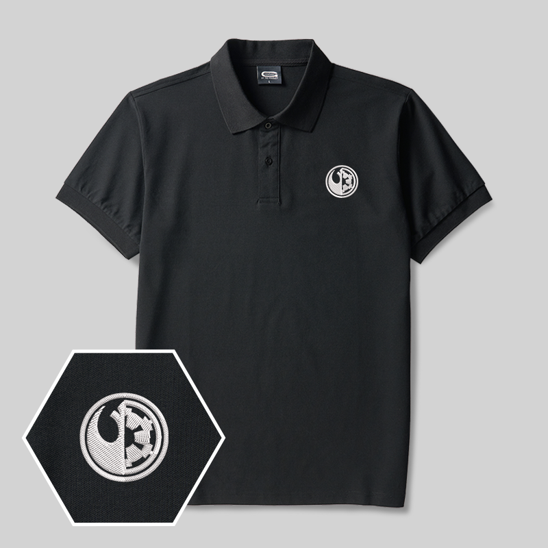 Galactic Badge Geek Embroidered Polo Shirts