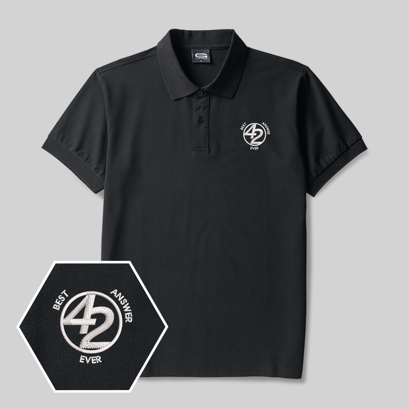 Best Answer Ever Geek Embroidered Polo Shirt