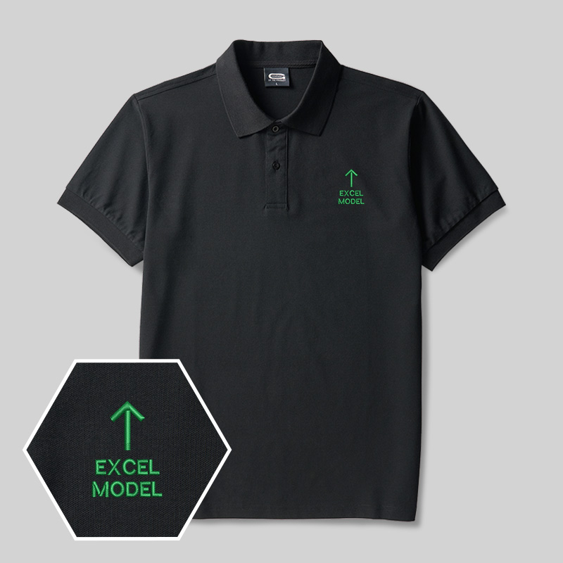 Excel Model Geek Embroidered Polo Shirts