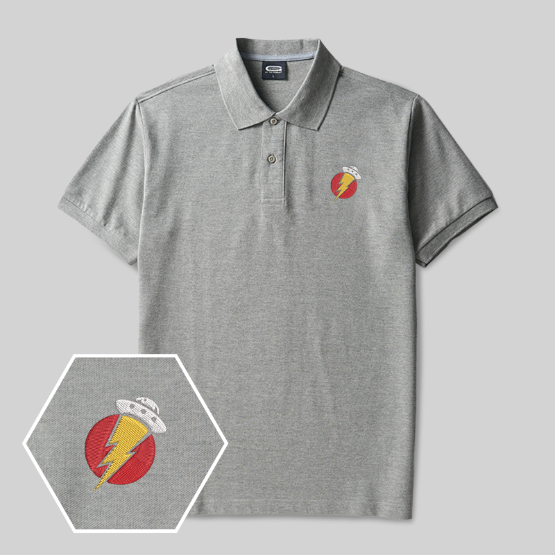 Spacecraft Scifi Geek Embroidered Polo Shirt