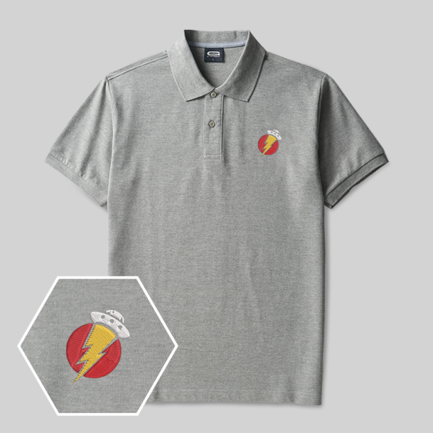 Spacecraft Scifi Geek Embroidered Polo Shirt