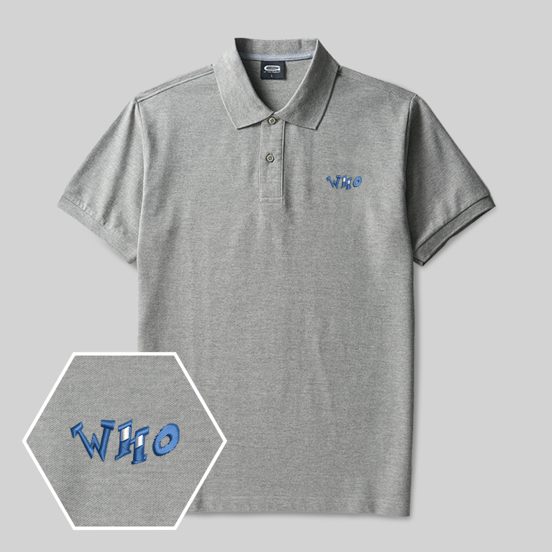 Who Geek Embroidered Polo Shirts