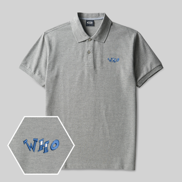 Who Geek Embroidered Polo Shirts