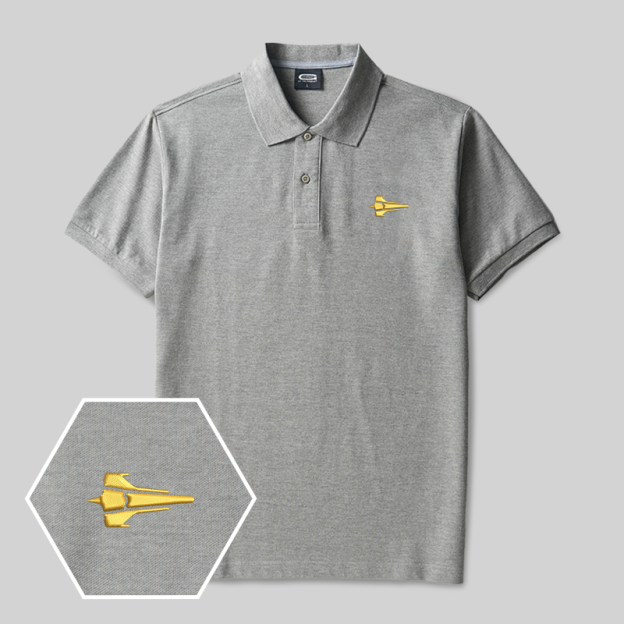 Futuristic Jet Geek Embroidered Polo Shirts