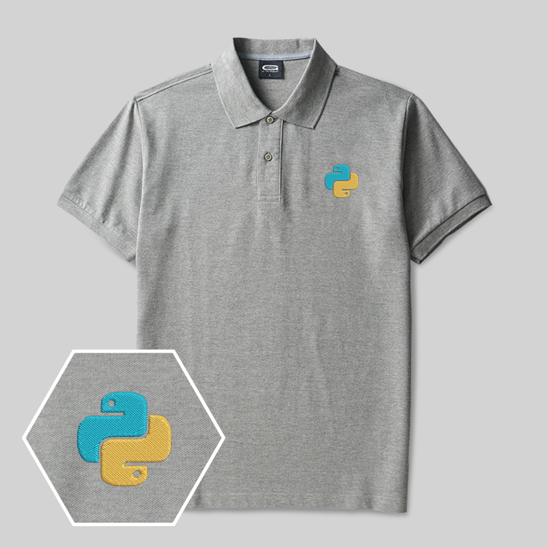 Python Duo Geek Embroidered Polo Shirts