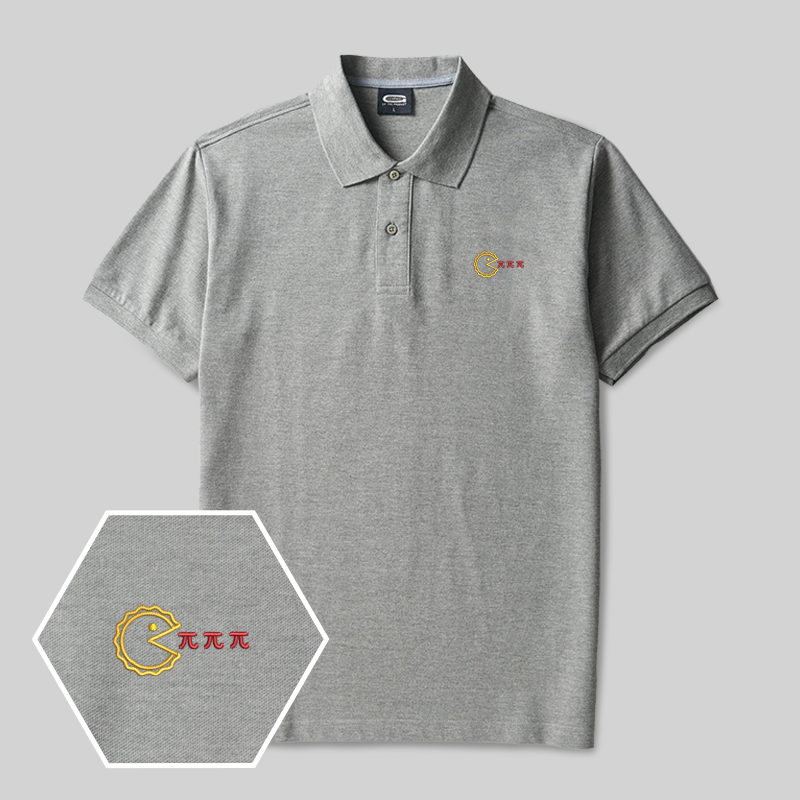 Pac-Pi Geek Embroidered Polo Shirts