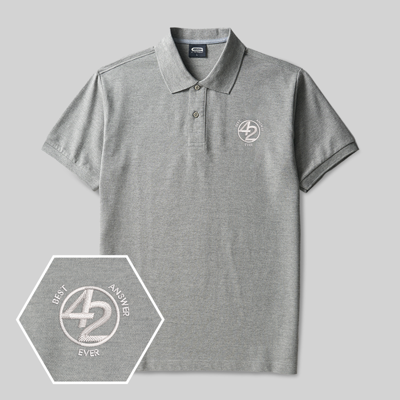 Best Answer Ever Geek Embroidered Polo Shirt
