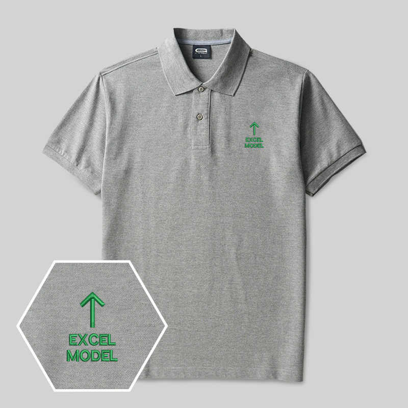 Excel Model Geek Embroidered Polo Shirts