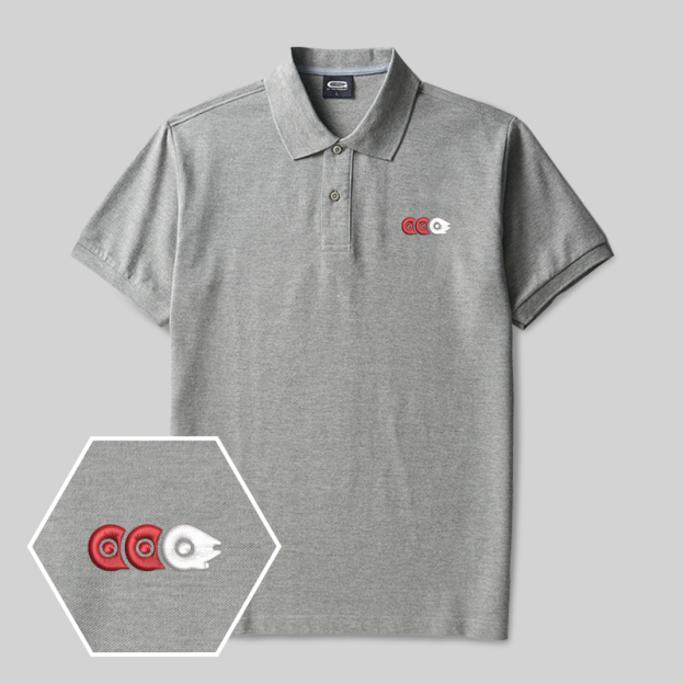 Millennium Falcon Geek Embroidered Polo Shirts