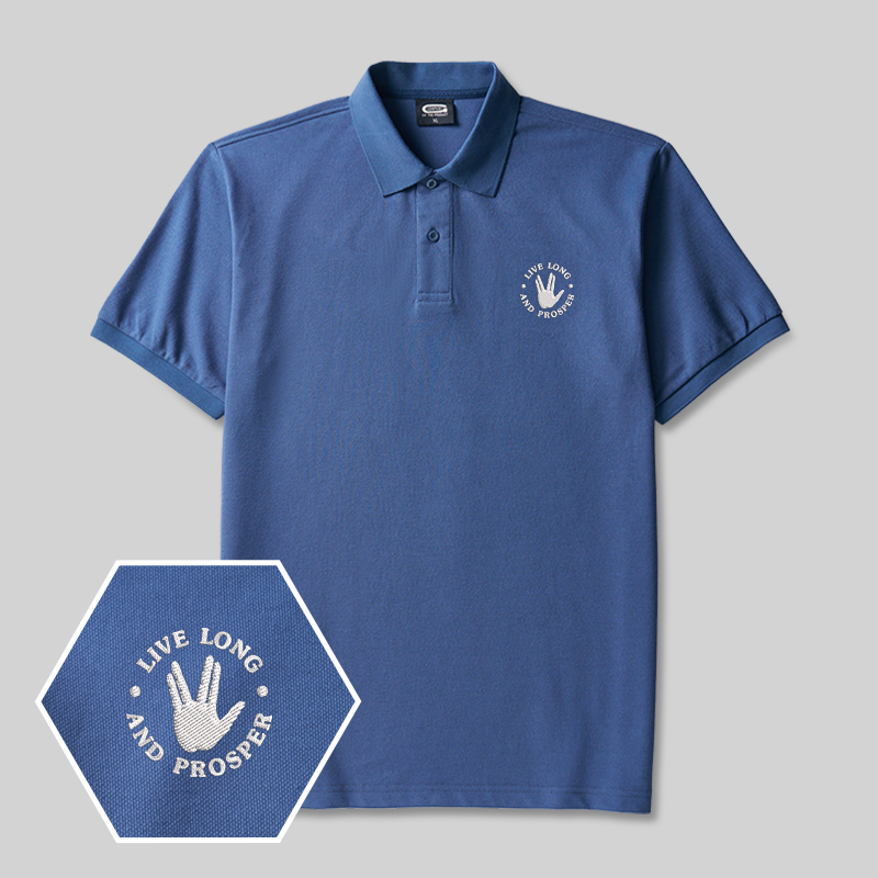 Live Long Geek Embroidered Polo Shirt