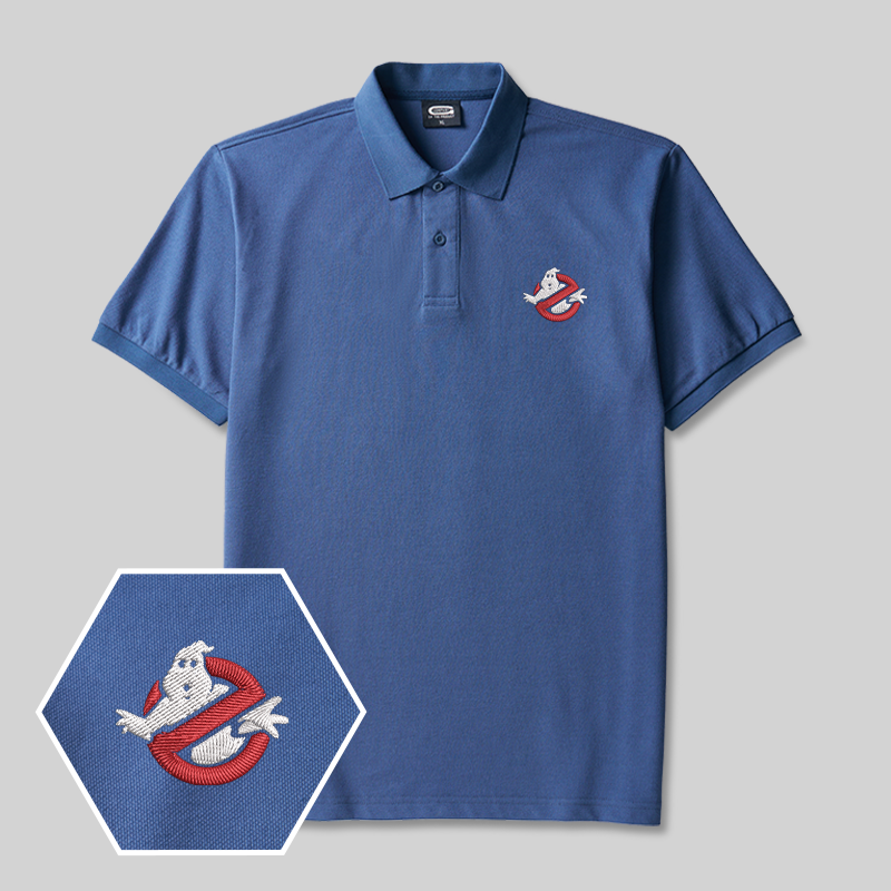 Ghost Geek Embroidered Polo Shirt