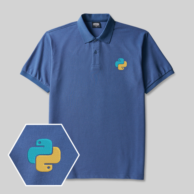 Python Duo Geek Embroidered Polo Shirts