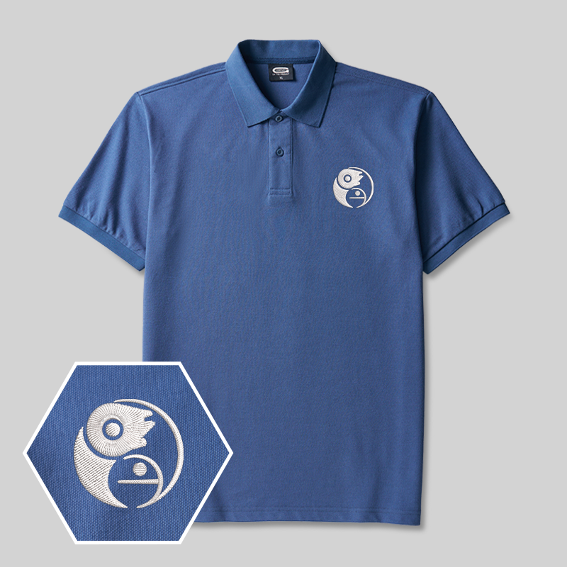 Galactic Harmony Emblem Geek Embroidered Polo Shirt