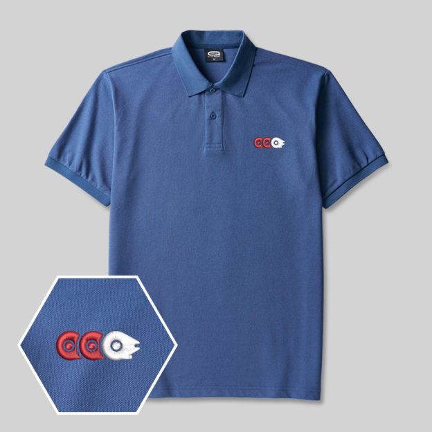 Millennium Falcon Geek Embroidered Polo Shirts