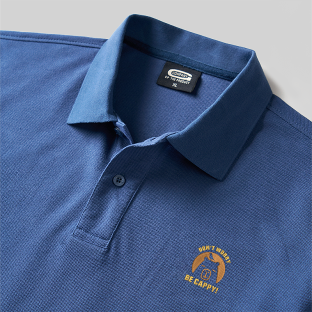 Don't Worry Be Cappy Geek Embroidered Polo Shirts