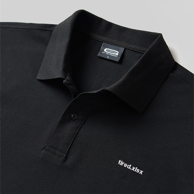 Tired Geek Embroidered Polo Shirts