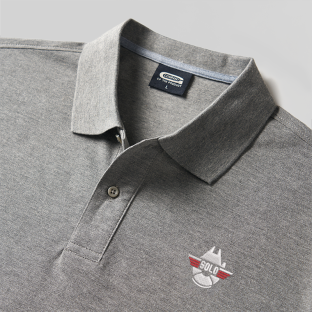 SOLO Spaceship Logo Geek Embroidered Polo Shirt
