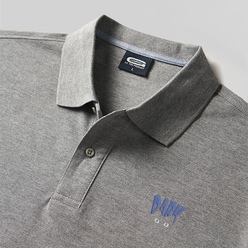 Dark Cat Geek Embroidered Polo Shirts