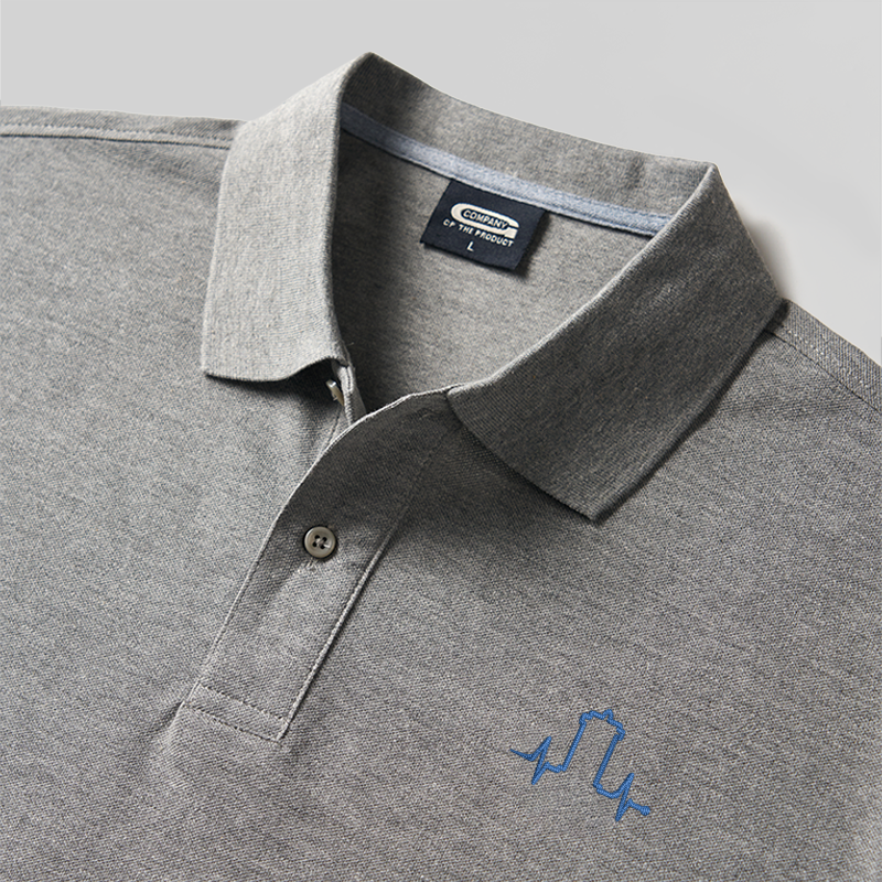 Heartbeat Line Geek Embroidered Polo Shirts