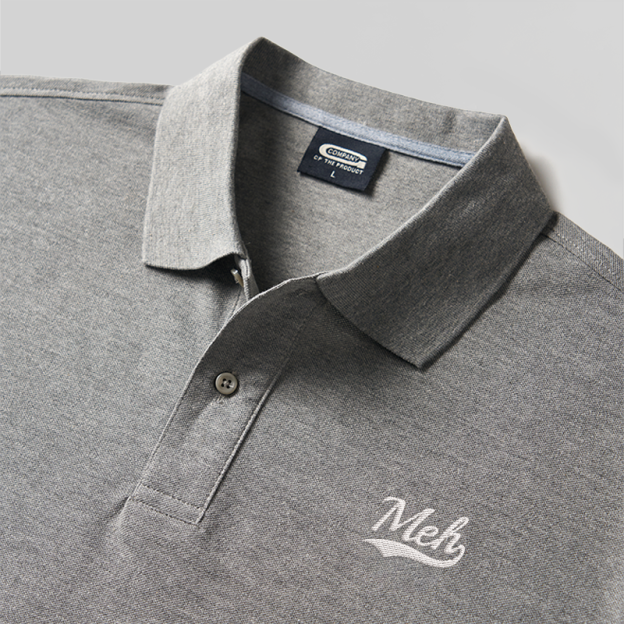 Meh Geek Embroidered Polo Shirt