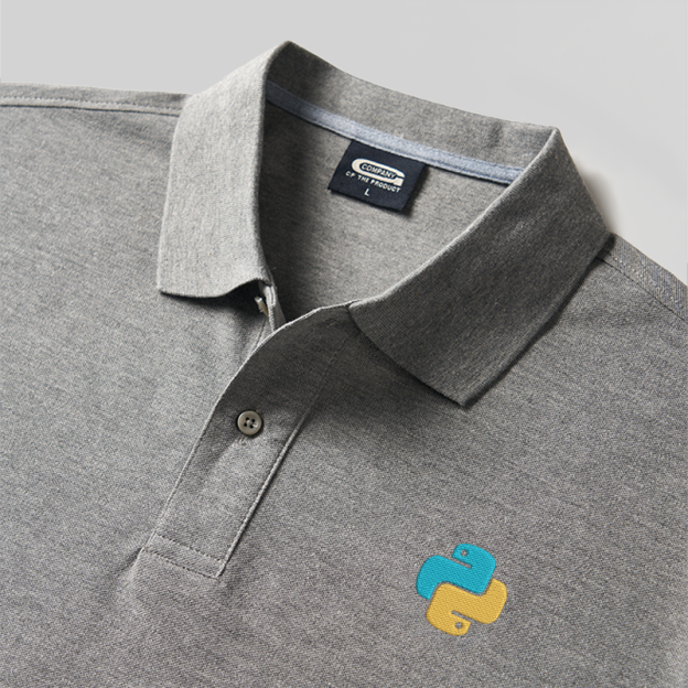 Python Duo Geek Embroidered Polo Shirts