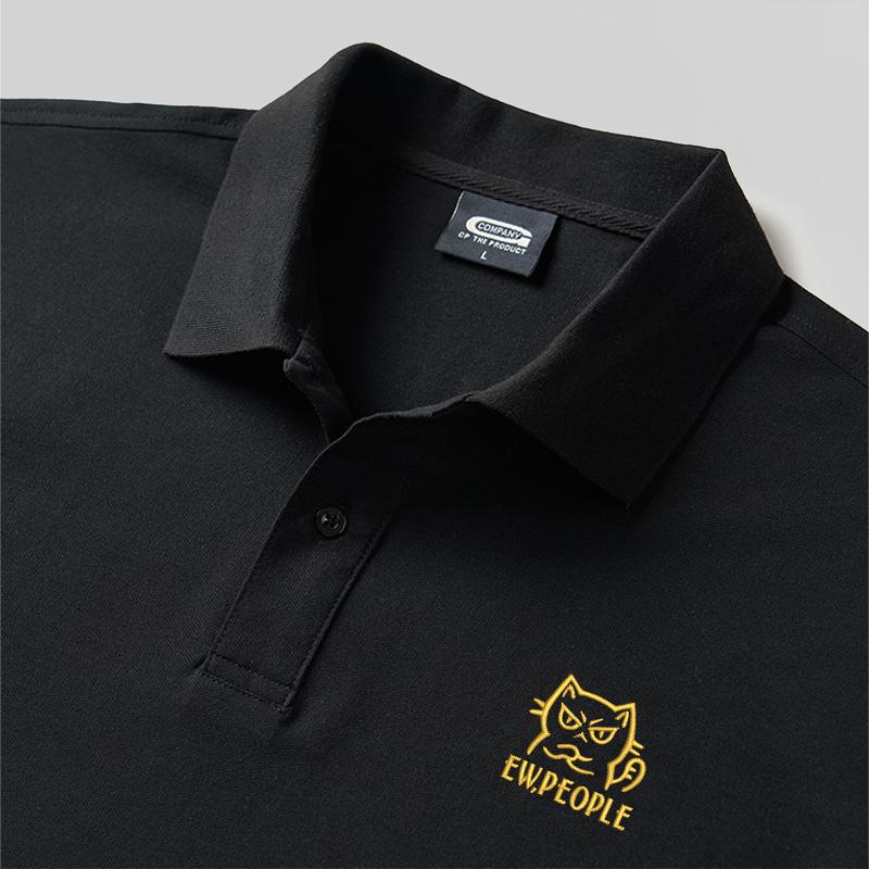 Ew People Geek Embroidered Polo Shirt