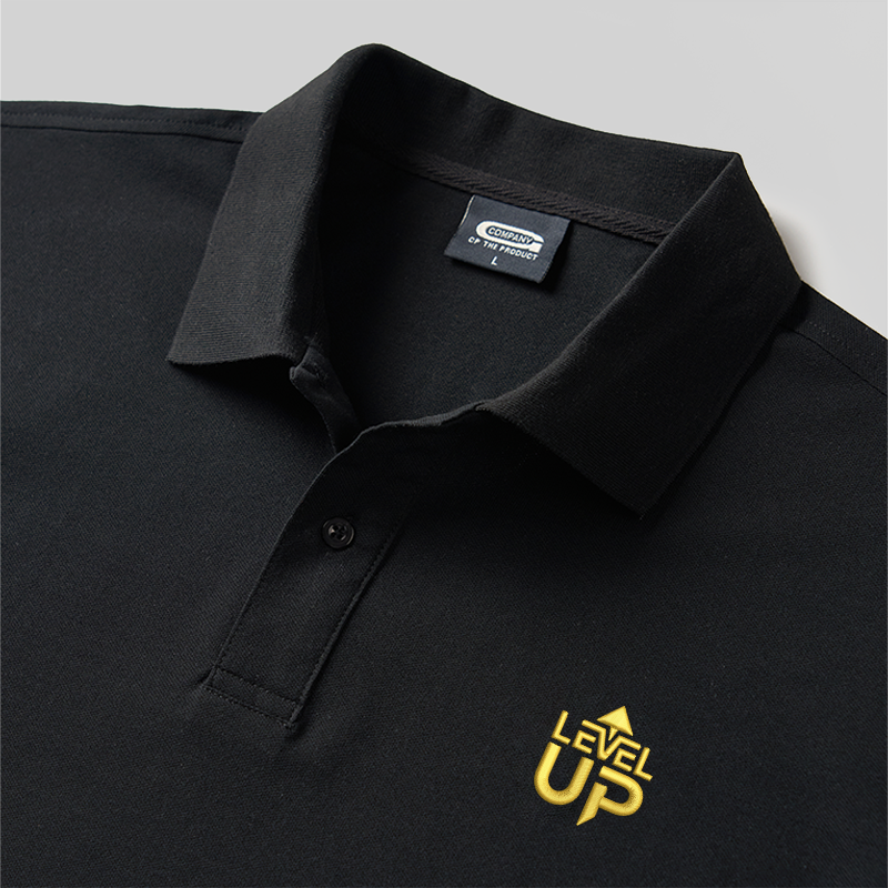 Level Up Geek Embroidered Polo Shirts