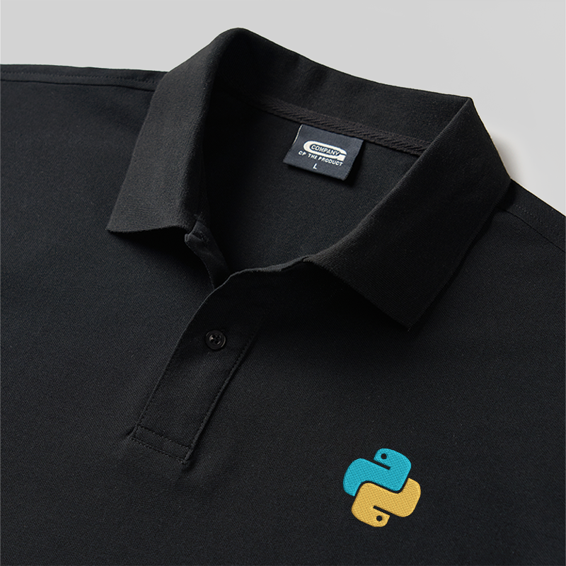 Python Duo Geek Embroidered Polo Shirts