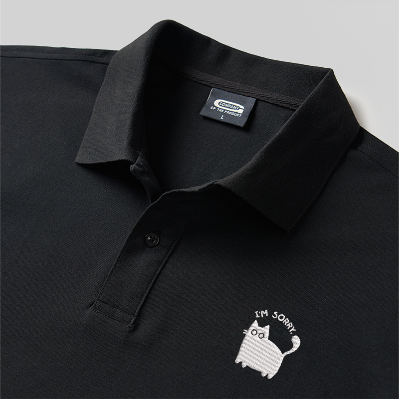 I'm Sorry Cat Geek Embroidered Polo Shirt