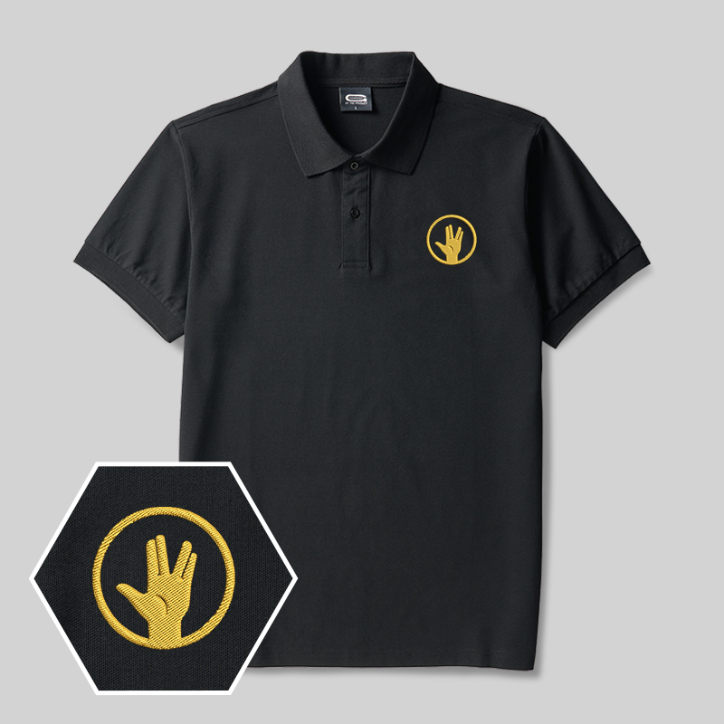 Peace & Approval Geek Embroidered Polo Shirt