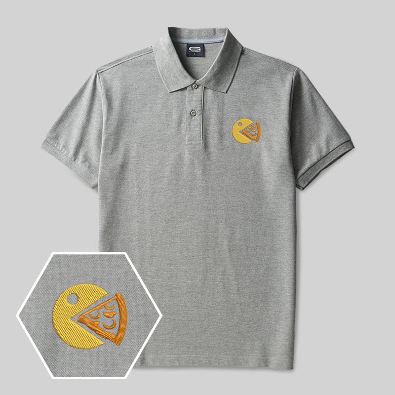 Pizza Pac Geek Embroidered Polo Shirt