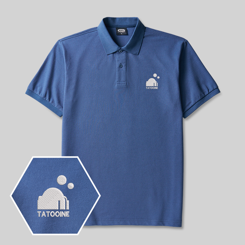 Tatooine Geek Embroidered Polo Shirts