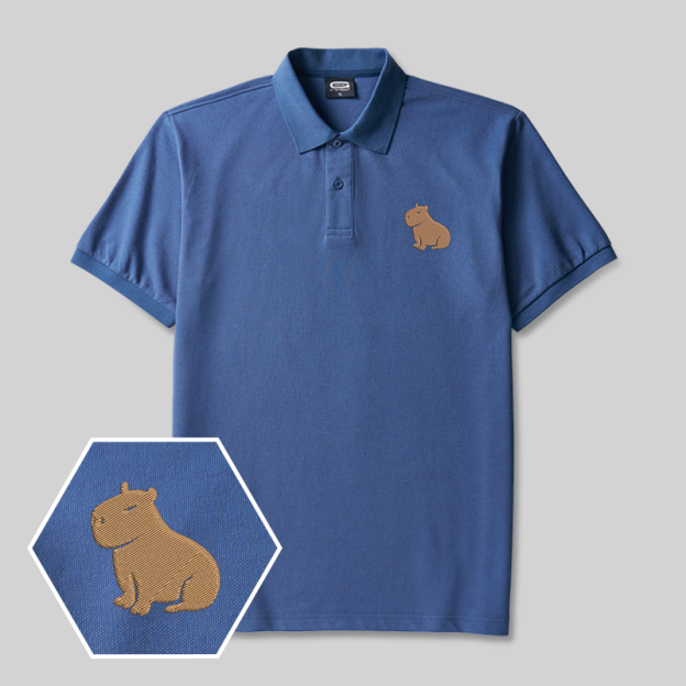 Chubby Charm Geek Embroidered Polo Shirt