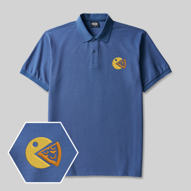 Pizza Pac Geek Embroidered Polo Shirt
