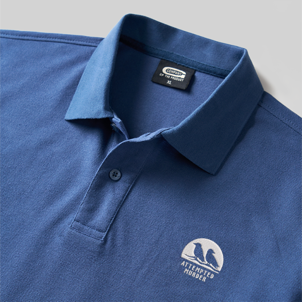 ATTEMPTED MURDER Geek Embroidered Polo Shirts