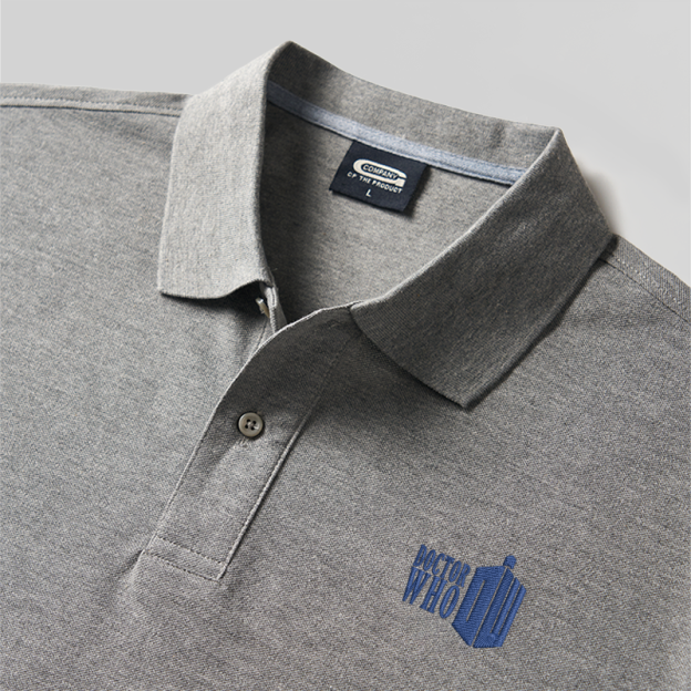 TARDIS Emblem Geek Embroidered Polo Shirt