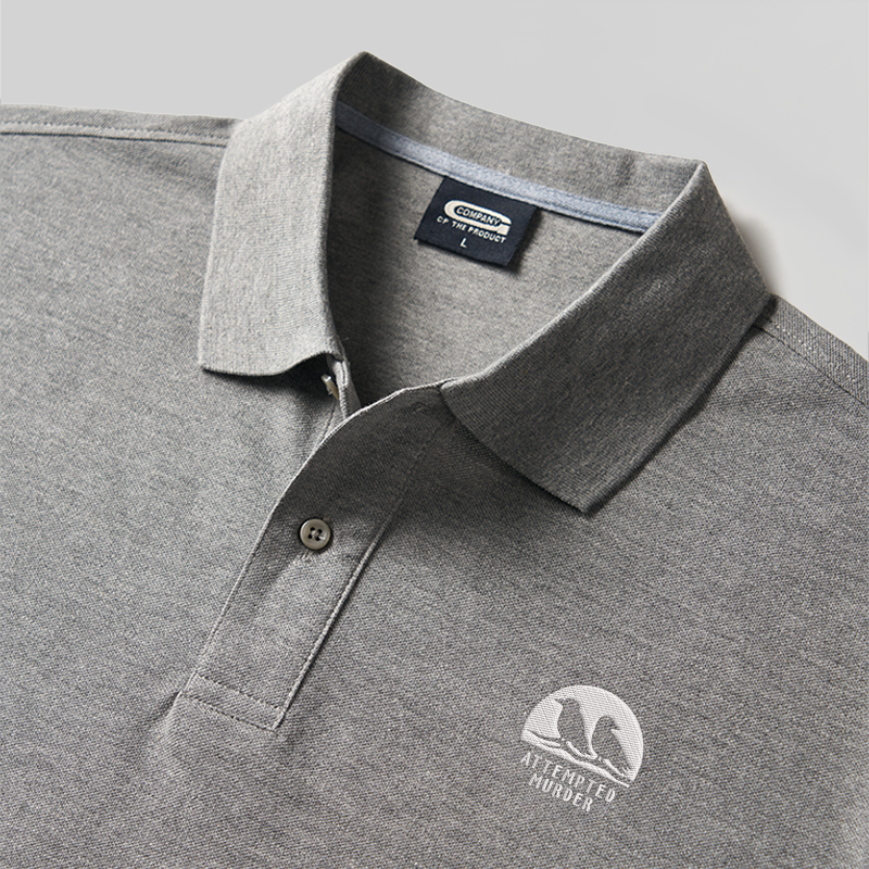 ATTEMPTED MURDER Geek Embroidered Polo Shirts