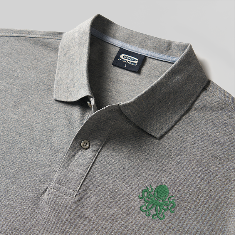 Abyssal Tentacle Geek Embroidered Polo Shirt