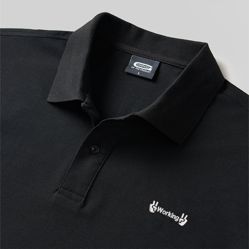 WORING Geek Embroidered Polo Shirts