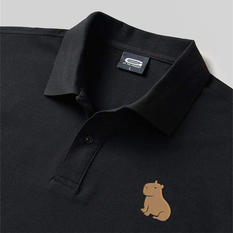 Chubby Charm Geek Embroidered Polo Shirt