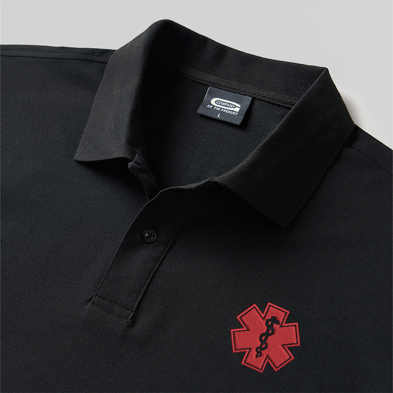Emotional Support Human Geek Embroidered Polo Shirt