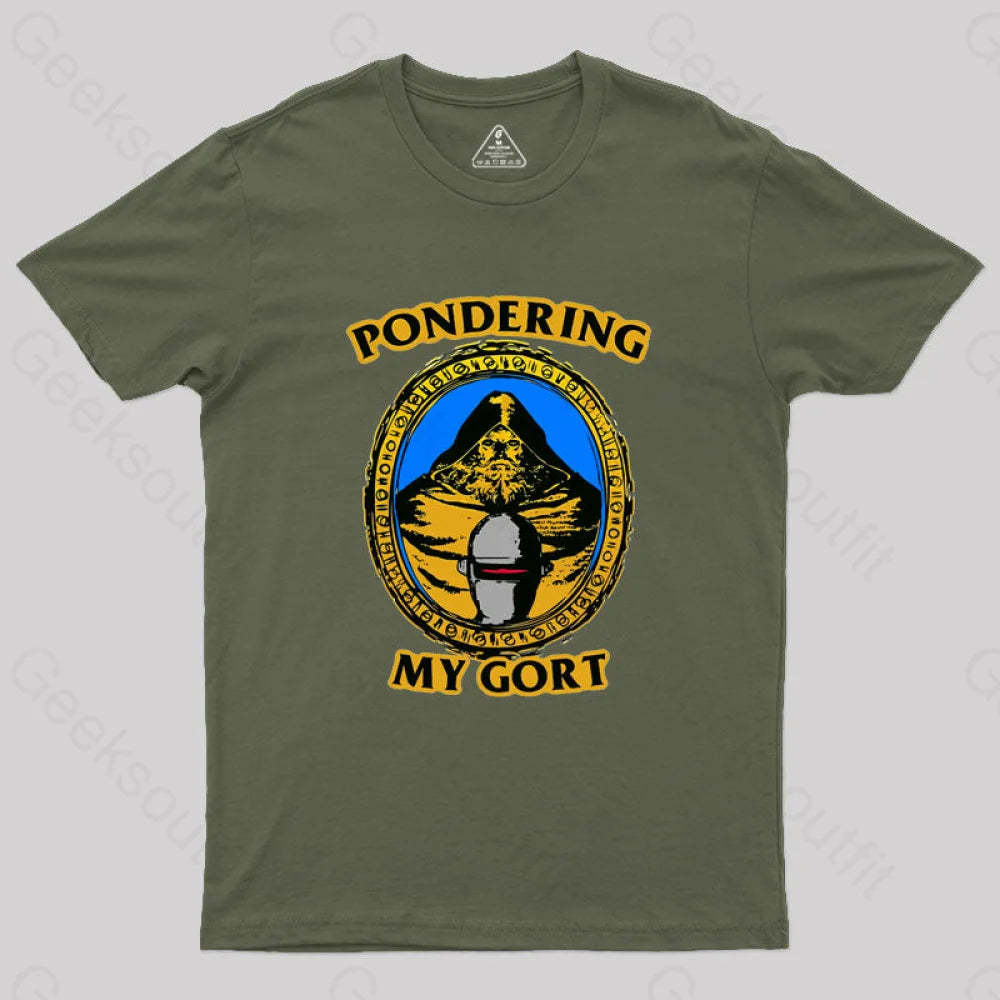 Pondering My Gort Orb Geek T-Shirt Army Green / S