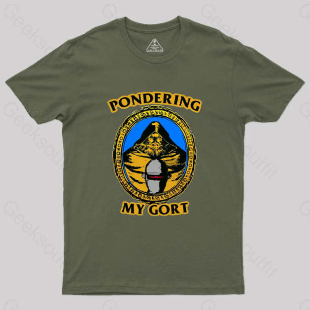 Pondering My Gort Orb Geek T-Shirt Army Green / S