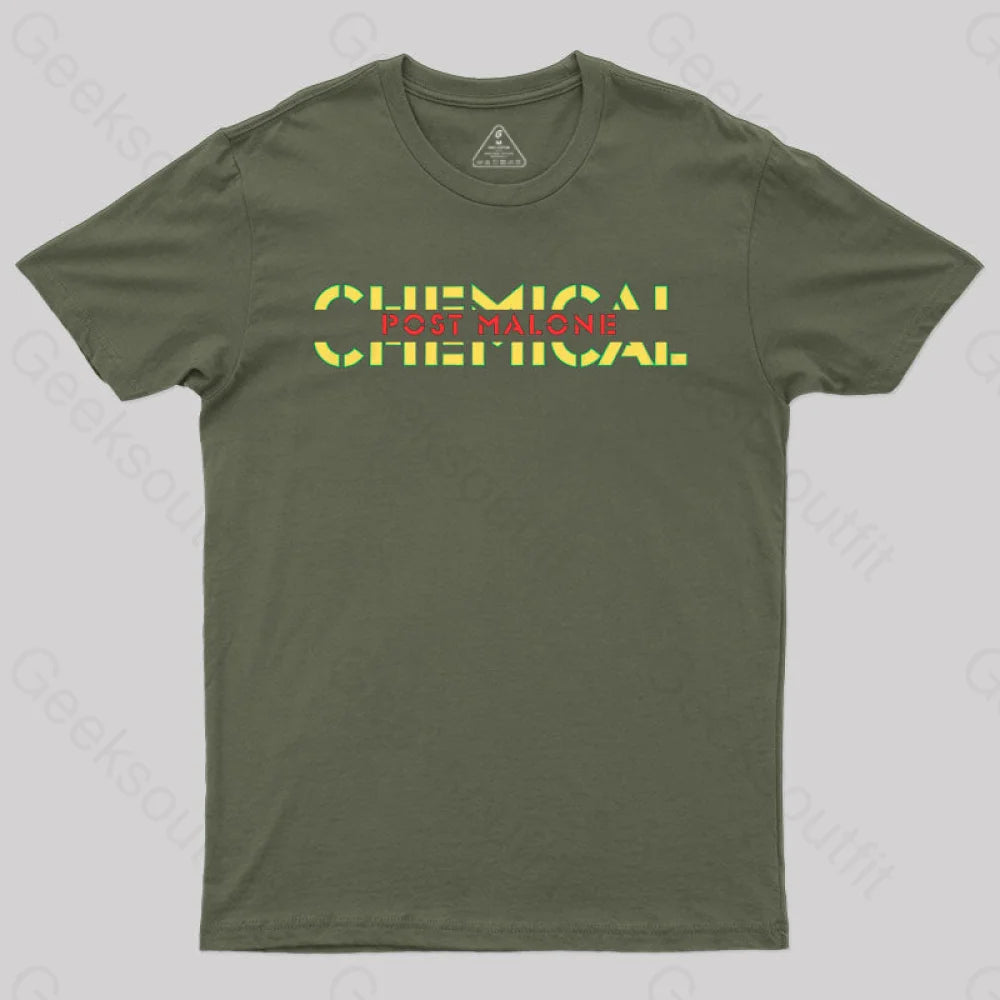 Post Malone Chemical T-Shirt Army Green / S