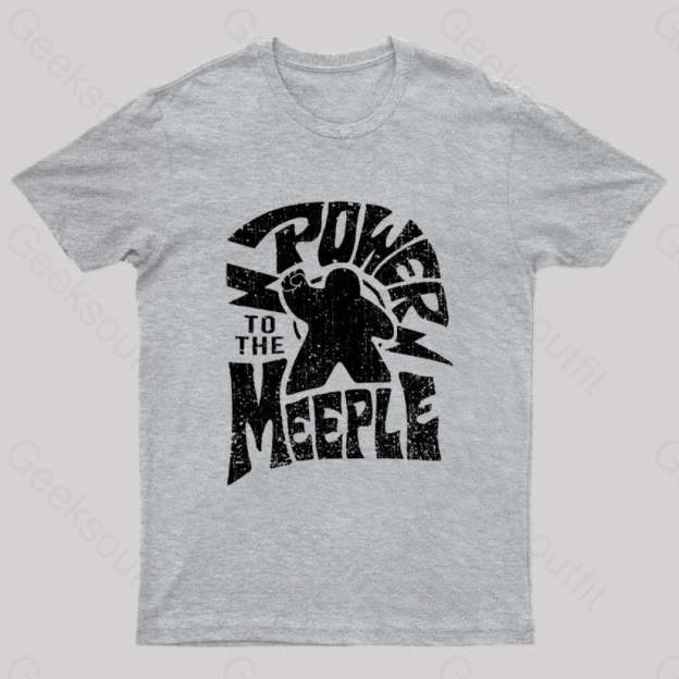 Power To The Meeple Nerd T-Shirt Grey / S