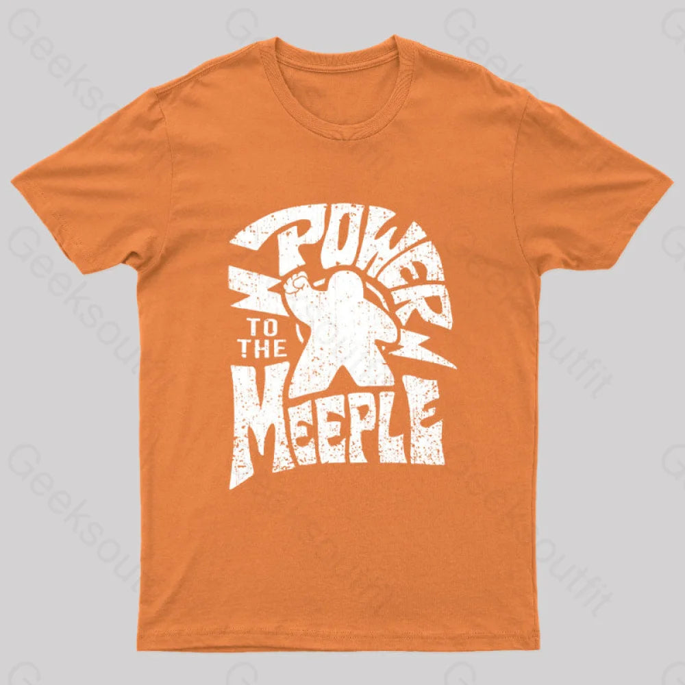 Power To The Meeple Nerd T-Shirt Orange / S