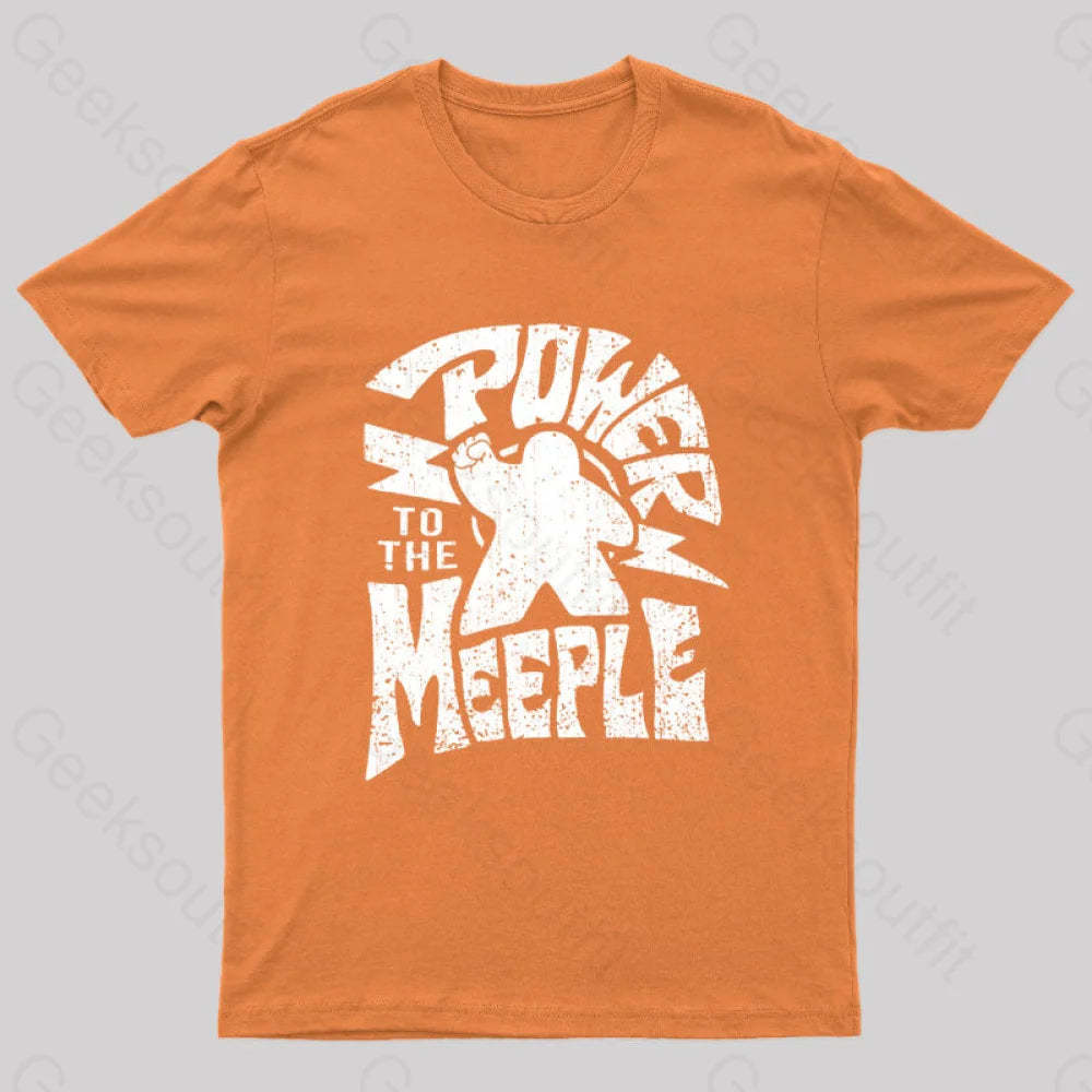Power To The Meeple Nerd T-Shirt Orange / S