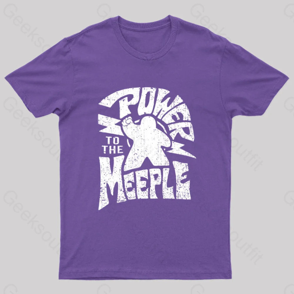 Power To The Meeple Nerd T-Shirt Purple / S