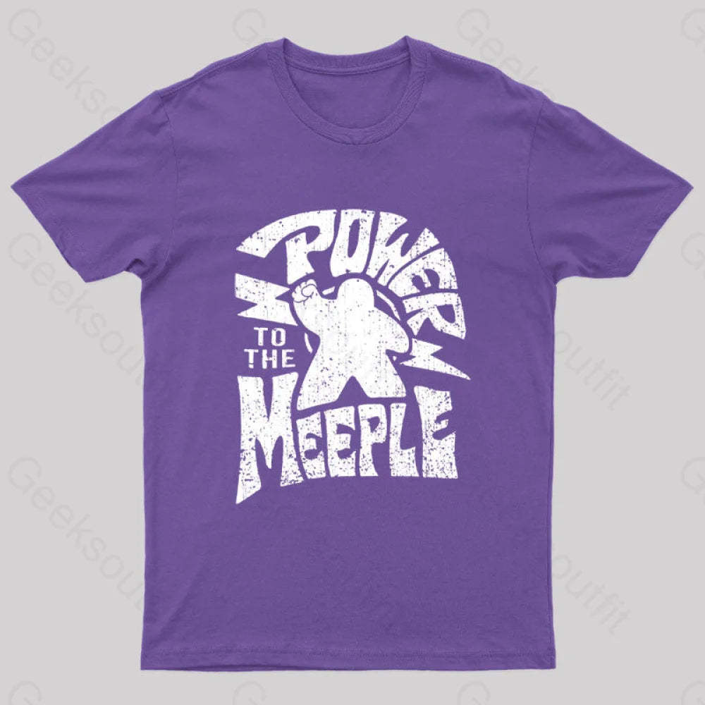 Power To The Meeple Nerd T-Shirt Purple / S